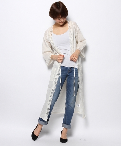 Kastane（カスタネ）の「【Kastane】2WAYレースガウン（シャツ/ブラウス・レディース・ネイビー/ラベンダー/アイボリー・FREE）」の10枚目の写真