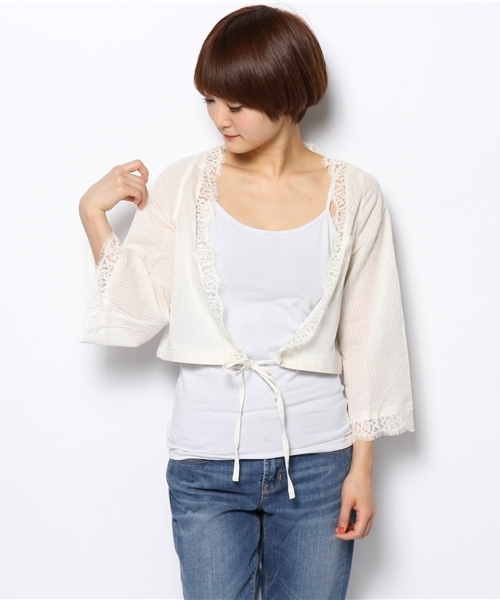 Kastane（カスタネ）の「【Kastane】2WAYレースガウン（シャツ/ブラウス・レディース・ネイビー/ラベンダー/アイボリー・FREE）」の9枚目の写真