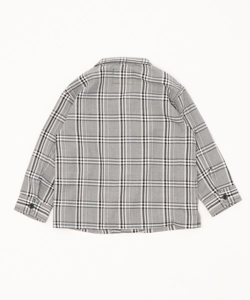 GLOBAL WORK（グローバルワーク）の「【キッズ】チェックカイキンシャツ長袖/844426（シャツ/ブラウス・キッズ・ベージュ/グレー・SMALL/MEDIUM/LARGE/X-LARGE/XX-LARGE）」の3枚目の写真