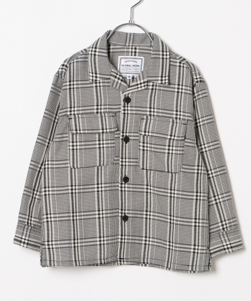 GLOBAL WORK（グローバルワーク）の「【キッズ】チェックカイキンシャツ長袖/844426（シャツ/ブラウス・キッズ・ベージュ/グレー・SMALL/MEDIUM/LARGE/X-LARGE/XX-LARGE）」の5枚目の写真
