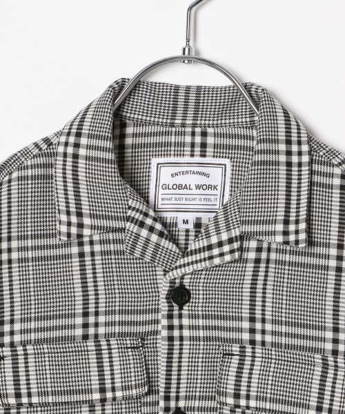 GLOBAL WORK（グローバルワーク）の「【キッズ】チェックカイキンシャツ長袖/844426（シャツ/ブラウス・キッズ・ベージュ/グレー・SMALL/MEDIUM/LARGE/X-LARGE/XX-LARGE）」の7枚目の写真