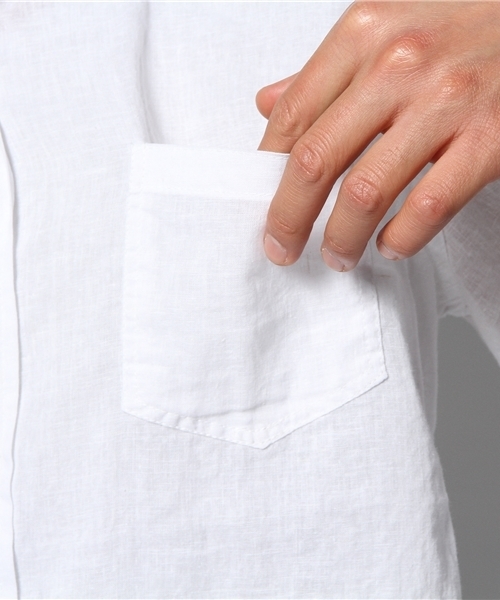 goa（ゴア）の「リネン混ウォッシュドシャツ（シャツ/ブラウス・メンズ・オフホワイト/キナリ/グレー系その他・FREE）」の9枚目の写真