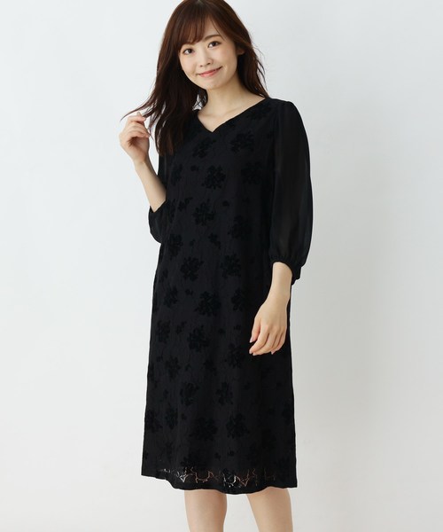 大きいサイズあり 13号 15号 レースフロッキーワンピース 大きいサイズあり 13号 15号 レースフロッキーワンピース