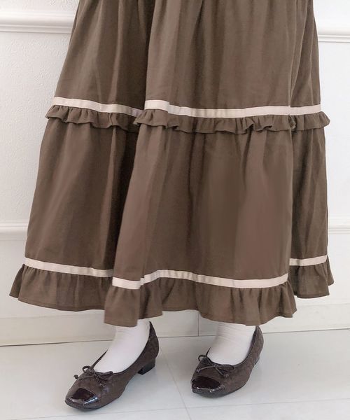 one after another NICE CLAUP（ワンアフターアナザーナイスクラップ）の「【titiy by NICE CLAUP】2wayロングワンピース（ワンピース・レディース・ブラウン/オフホワイト/ピンク・FREE）」の17枚目の写真