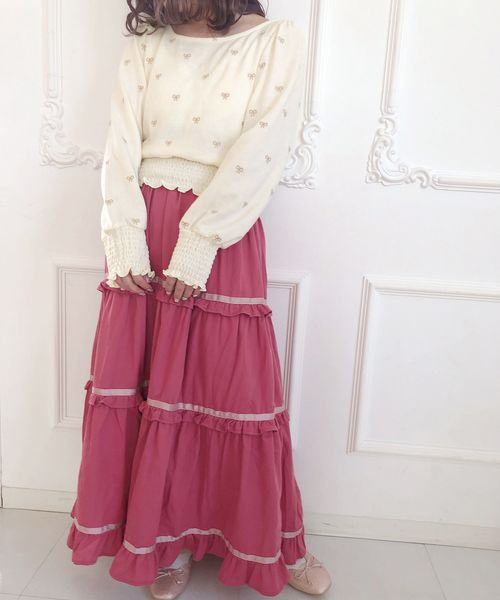 one after another NICE CLAUP（ワンアフターアナザーナイスクラップ）の「【titiy by NICE CLAUP】2wayロングワンピース（ワンピース・レディース・ブラウン/オフホワイト/ピンク・FREE）」の11枚目の写真