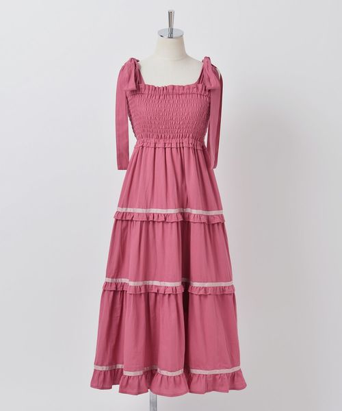 one after another NICE CLAUP（ワンアフターアナザーナイスクラップ）の「【titiy by NICE CLAUP】2wayロングワンピース（ワンピース・レディース・ブラウン/オフホワイト/ピンク・FREE）」の14枚目の写真