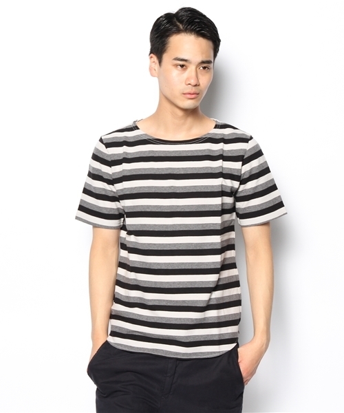 SHIPS JET BLUE（シップスジェットブルー）の「JB: ラッセル ボートボーダーカットソー（Tシャツ/カットソー・メンズ・ネイビー/グリーン/レッド/ブラック・SMALL/MEDIUM/LARGE）」の5枚目の写真