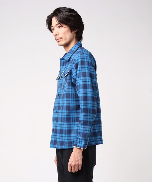 OUTDOOR PRODUCTS（アウトドアプロダクツ）の「【OUTDOOR PRODUCTS】裏ボアネルチェックシャツ　ワークテイスト　シャツアウター（シャツ/ブラウス・メンズ・チャコールグレー/レッド/ブルー/グリーン・SMALL/MEDIUM/X-LARGE/LARGE）」の5枚目の写真