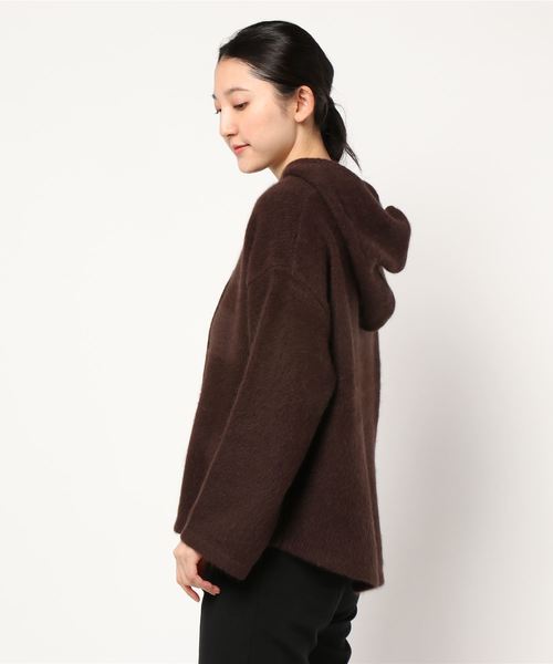 DouDou（ドゥドゥ）の「フォックスパーカー（ニット/セーター・レディース・ブラウン/オフホワイト/ミント・FREE）」の5枚目の写真