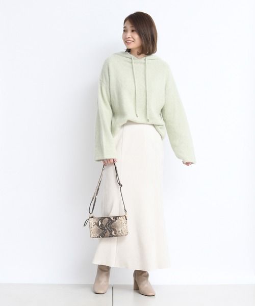 DouDou（ドゥドゥ）の「フォックスパーカー（ニット/セーター・レディース・ブラウン/オフホワイト/ミント・FREE）」の21枚目の写真