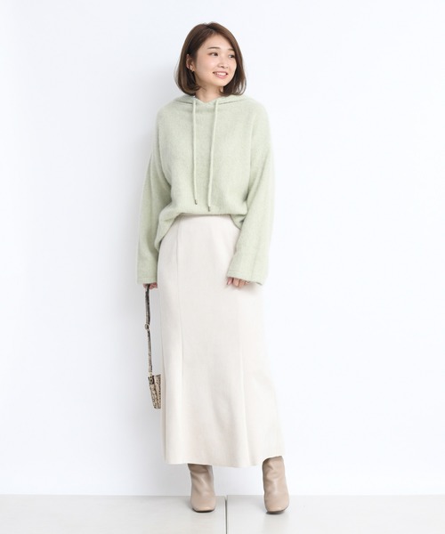 DouDou（ドゥドゥ）の「フォックスパーカー（ニット/セーター・レディース・ブラウン/オフホワイト/ミント・FREE）」の20枚目の写真