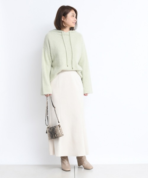 DouDou（ドゥドゥ）の「フォックスパーカー（ニット/セーター・レディース・ブラウン/オフホワイト/ミント・FREE）」の19枚目の写真