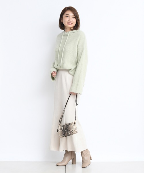 DouDou（ドゥドゥ）の「フォックスパーカー（ニット/セーター・レディース・ブラウン/オフホワイト/ミント・FREE）」の18枚目の写真