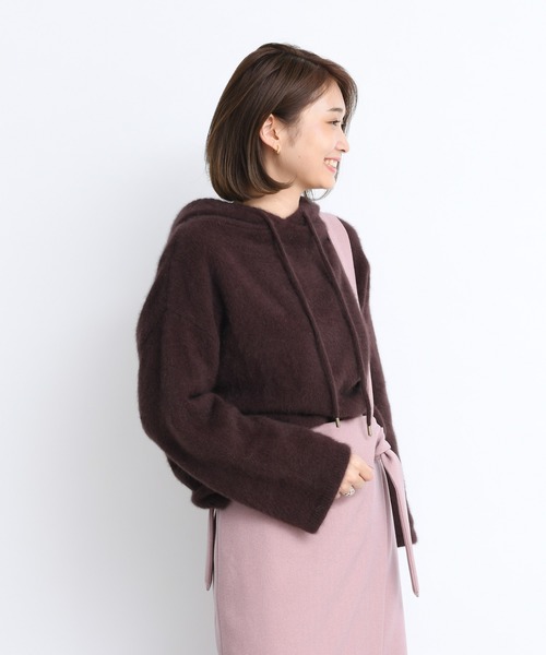 DouDou（ドゥドゥ）の「フォックスパーカー（ニット/セーター・レディース・ブラウン/オフホワイト/ミント・FREE）」の11枚目の写真