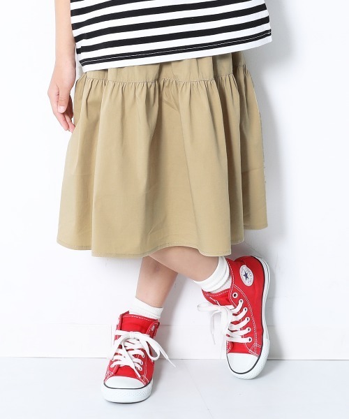 devirock（デビロック）の「ティアードひざ丈スカート（スカート・キッズ・ブラック/パープル系その他/レッド系その他/オレンジ系その他/ダークベージュ・110cm/100cm/120cm/130cm/140cm/150cm/160cm）」の3枚目の写真