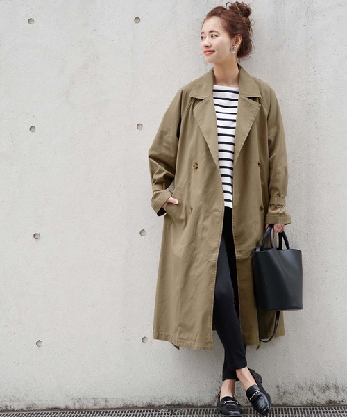 coca(coca)(コカ)の「キャンディスリーブコットントレンチコート(トレンチコート・レディース・ベージュ/ライトベージュ・ONE SIZE)」の1枚目の写真