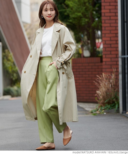 coca(coca)(コカ)の「キャンディスリーブコットントレンチコート(トレンチコート・レディース・ベージュ/ライトベージュ・ONE SIZE)」の6枚目の写真