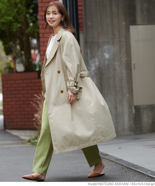 coca(coca)(コカ)の「キャンディスリーブコットントレンチコート(トレンチコート・レディース・ベージュ/ライトベージュ・ONE SIZE)」の7枚目の写真