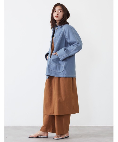 POU DOU DOU（プードゥドゥ）の「ワークカバーオール（カバーオール・レディース・インディゴブルー/ブルー/キナリ・3）」の10枚目の写真