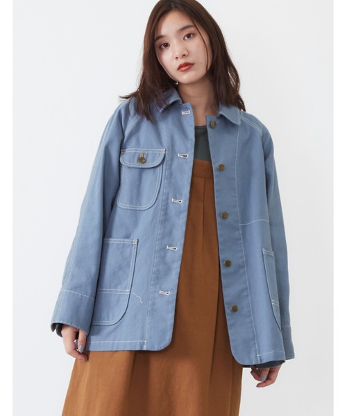 POU DOU DOU（プードゥドゥ）の「ワークカバーオール（カバーオール・レディース・インディゴブルー/ブルー/キナリ・3）」の11枚目の写真