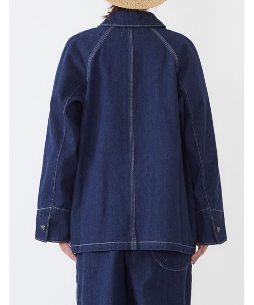 POU DOU DOU（プードゥドゥ）の「ワークカバーオール（カバーオール・レディース・インディゴブルー/ブルー/キナリ・3）」の21枚目の写真