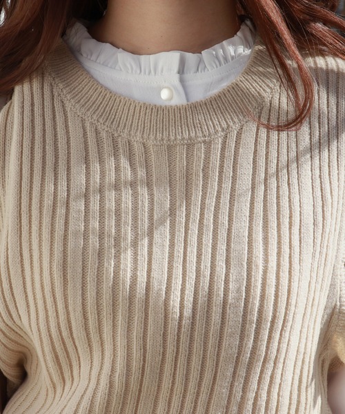 PairPair（ペアペア）の「フリルニットベスト×シアーブラウスセット（ベスト・レディース・アイボリー/モカ/ラベンダー・FREE）」の19枚目の写真