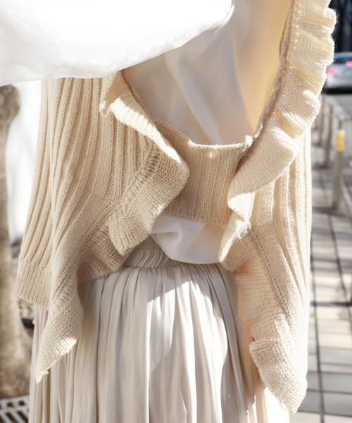 PairPair（ペアペア）の「フリルニットベスト×シアーブラウスセット（ベスト・レディース・アイボリー/モカ/ラベンダー・FREE）」の20枚目の写真