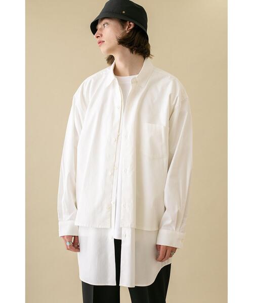 MONKEY TIME（モンキータイム）の「＜monkey time＞ LENGTH LAYARD OVER SIZED REG/シャツ（シャツ/ブラウス・メンズ・ホワイト/ライトブルー・LARGE/SMALL/MEDIUM）」の2枚目の写真