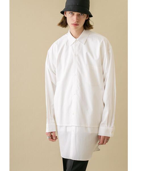 MONKEY TIME（モンキータイム）の「＜monkey time＞ LENGTH LAYARD OVER SIZED REG/シャツ（シャツ/ブラウス・メンズ・ホワイト/ライトブルー・LARGE/SMALL/MEDIUM）」の3枚目の写真