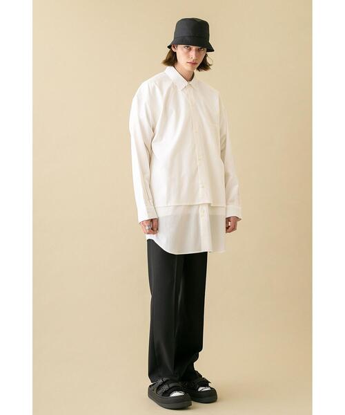 MONKEY TIME（モンキータイム）の「＜monkey time＞ LENGTH LAYARD OVER SIZED REG/シャツ（シャツ/ブラウス・メンズ・ホワイト/ライトブルー・LARGE/SMALL/MEDIUM）」の15枚目の写真