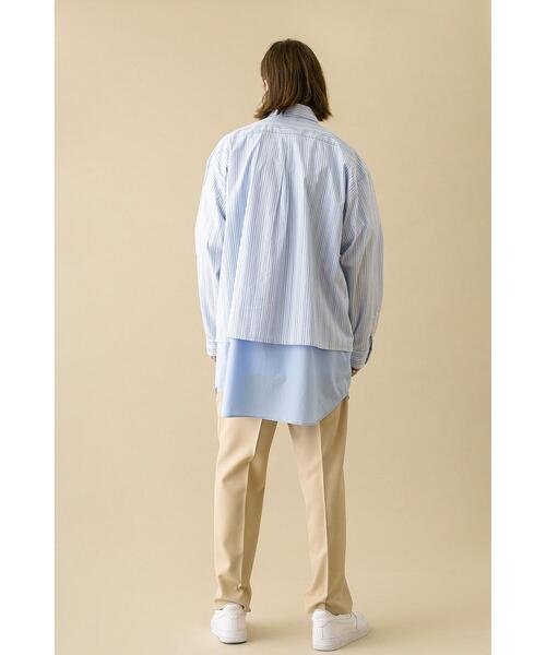 MONKEY TIME（モンキータイム）の「＜monkey time＞ LENGTH LAYARD OVER SIZED REG/シャツ（シャツ/ブラウス・メンズ・ホワイト/ライトブルー・LARGE/SMALL/MEDIUM）」の6枚目の写真