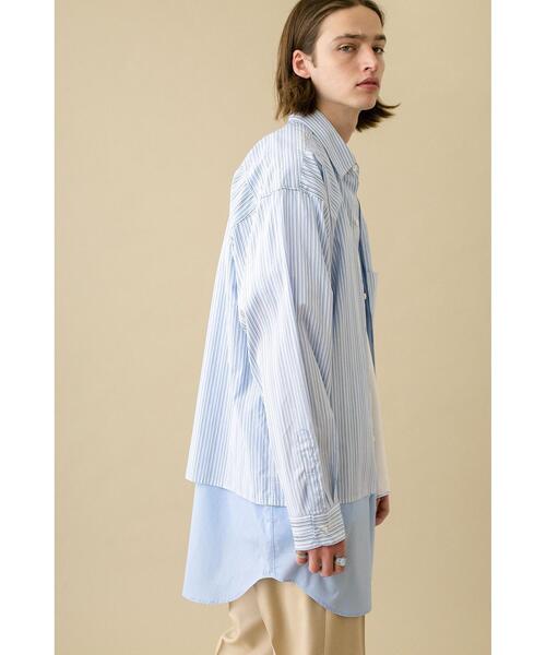 MONKEY TIME（モンキータイム）の「＜monkey time＞ LENGTH LAYARD OVER SIZED REG/シャツ（シャツ/ブラウス・メンズ・ホワイト/ライトブルー・LARGE/SMALL/MEDIUM）」の8枚目の写真