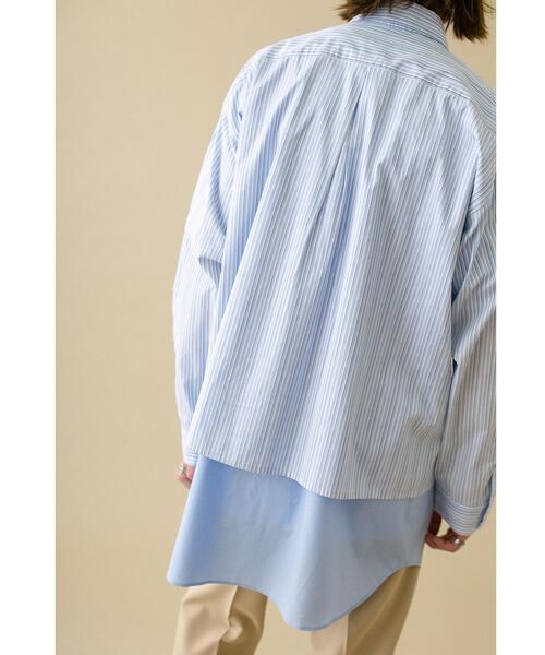 MONKEY TIME（モンキータイム）の「＜monkey time＞ LENGTH LAYARD OVER SIZED REG/シャツ（シャツ/ブラウス・メンズ・ホワイト/ライトブルー・LARGE/SMALL/MEDIUM）」の10枚目の写真
