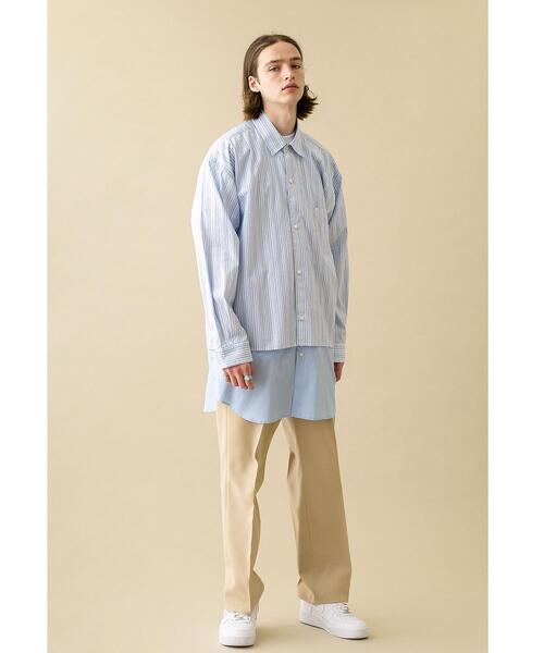 MONKEY TIME（モンキータイム）の「＜monkey time＞ LENGTH LAYARD OVER SIZED REG/シャツ（シャツ/ブラウス・メンズ・ホワイト/ライトブルー・LARGE/SMALL/MEDIUM）」の11枚目の写真