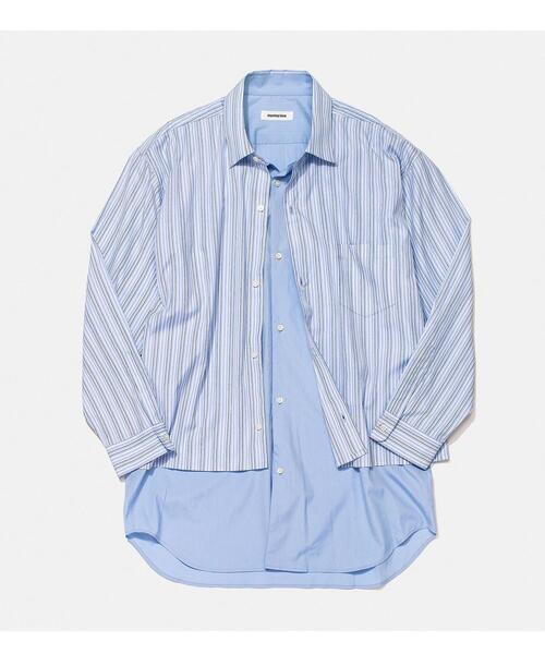 MONKEY TIME（モンキータイム）の「＜monkey time＞ LENGTH LAYARD OVER SIZED REG/シャツ（シャツ/ブラウス・メンズ・ホワイト/ライトブルー・LARGE/SMALL/MEDIUM）」の4枚目の写真