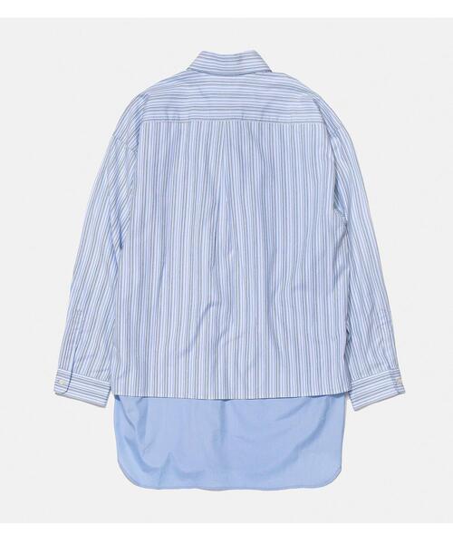 MONKEY TIME（モンキータイム）の「＜monkey time＞ LENGTH LAYARD OVER SIZED REG/シャツ（シャツ/ブラウス・メンズ・ホワイト/ライトブルー・LARGE/SMALL/MEDIUM）」の5枚目の写真