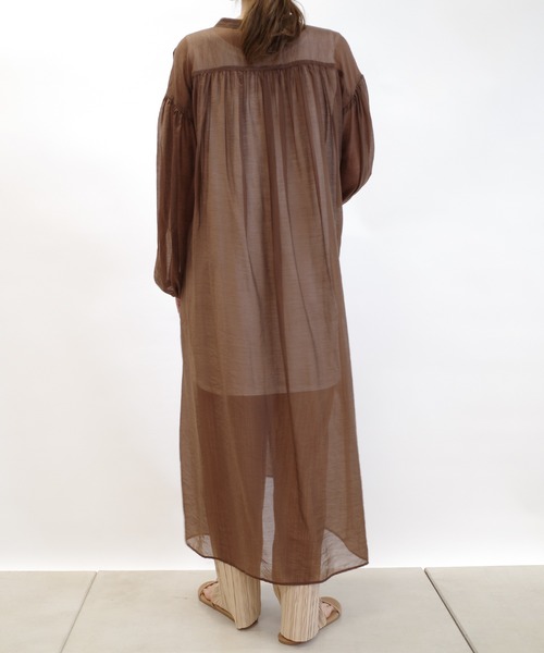 DouDou(ドゥドゥ)の「シアーシャツワンピース(ワンピース・レディース・ブラック/ブラウン/ピンク・FREE)」の21枚目の写真