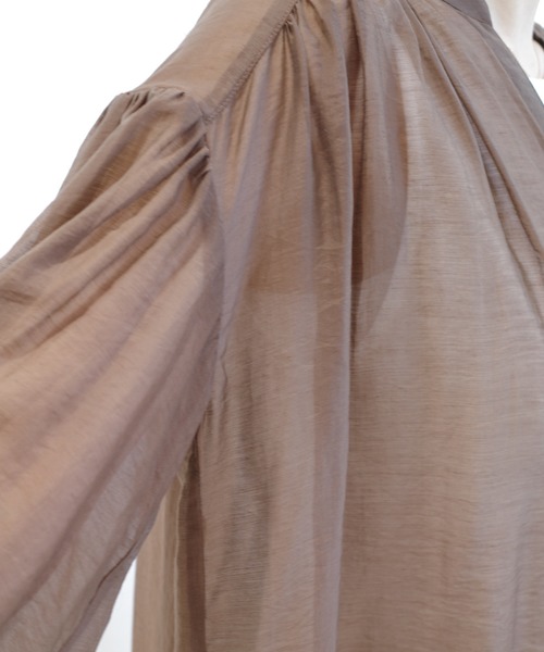 DouDou(ドゥドゥ)の「シアーシャツワンピース(ワンピース・レディース・ブラック/ブラウン/ピンク・FREE)」の10枚目の写真