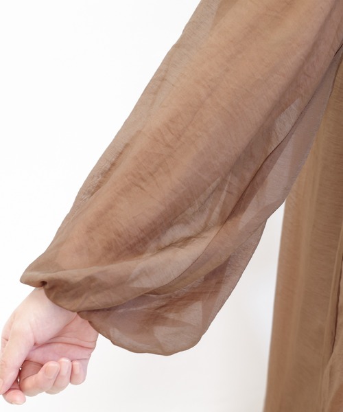 DouDou(ドゥドゥ)の「シアーシャツワンピース(ワンピース・レディース・ブラック/ブラウン/ピンク・FREE)」の18枚目の写真