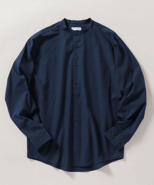 SHIPS any(シップス エニィ)の「SHIPS any: バンドカラー ソリッド ストライプ ロングスリーブ シャツ(シャツ/ブラウス・メンズ・ネイビー/ホワイト/ライトブルー/ブルー・MEDIUM/X-SMALL/SMALL/X-LARGE/LARGE)」の3枚目の写真