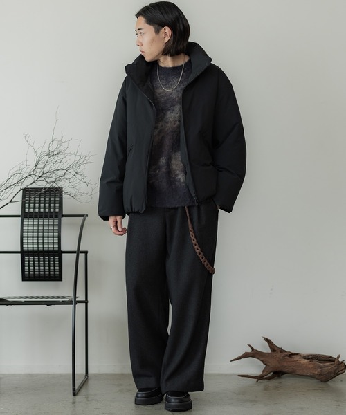 WYM LIDNM（ウィム バイ リドム）の「MINIMAL HEAT FIBER PADDED JACKET（ダウンジャケット/コート・メンズ・ブラック/ベージュ/ブルー/ライトグリーン/ホワイト系/グレー系/チャコールグレー/ダークブラウン/ライトグレー/ブルーグレー/アッシュブラウン/グレー系2/ダークブラウン系・M/L/S/XL）」の14枚目の写真