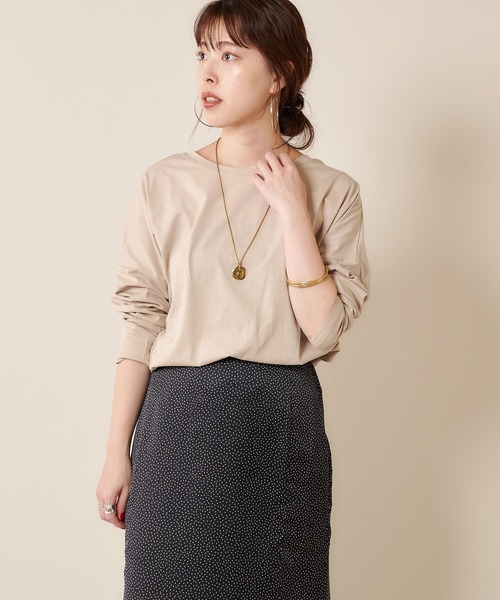 SHENERY(シーナリー)の「シルケットカットソー(Tシャツ/カットソー・レディース・オフホワイト/ベージュ/カーキ・FREE)」の4枚目の写真