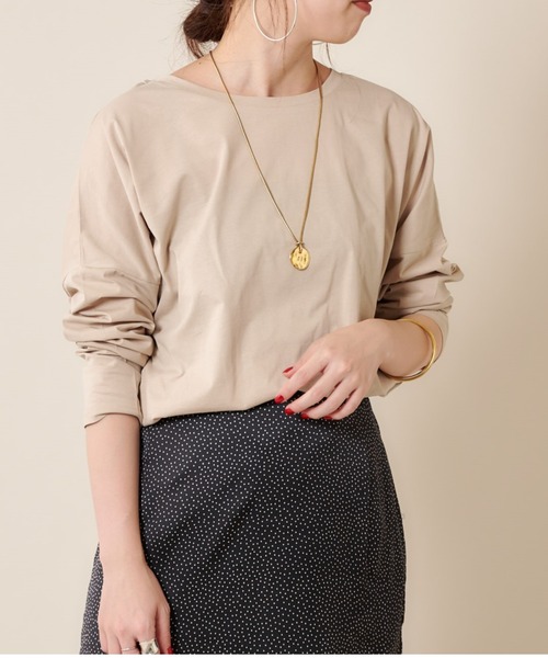 SHENERY(シーナリー)の「シルケットカットソー(Tシャツ/カットソー・レディース・オフホワイト/ベージュ/カーキ・FREE)」の6枚目の写真