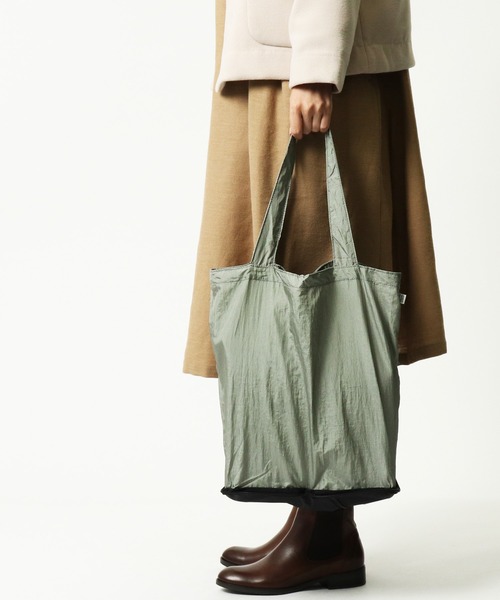 FREDRIK PACKERS(フレドリックパッカーズ)の「FREDRIK PACKERS / フレドリックパッカーズ 2WAY tote トートバック 70D 2way ECO BAG(トートバッグ・レディース・ブラウン/ブラック/グリーン・FREE)」の20枚目の写真