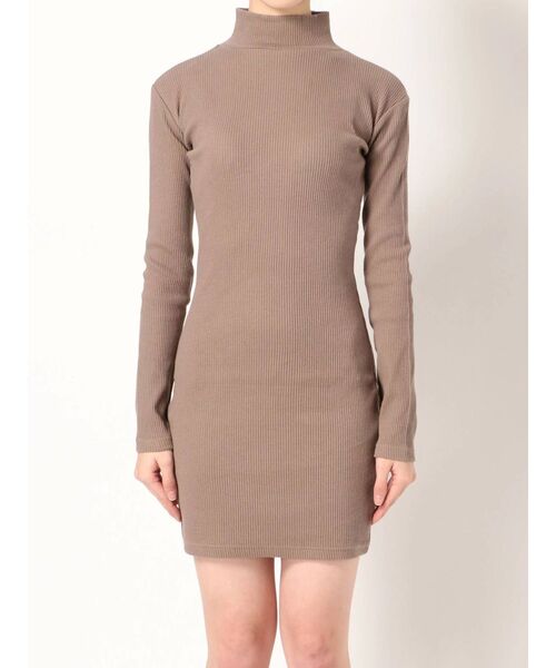 GYDA（ジェイダ）の「テレコタートルタイトワンピース（ワンピース・レディース・オレンジ/ブラック/ベージュ/グレー・FREE）」の17枚目の写真