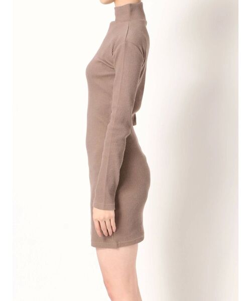 GYDA（ジェイダ）の「テレコタートルタイトワンピース（ワンピース・レディース・オレンジ/ブラック/ベージュ/グレー・FREE）」の18枚目の写真