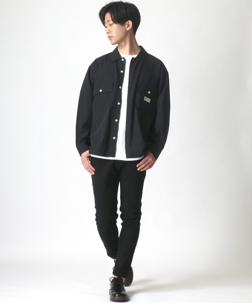 SMITH'S（スミス）の「SMITH'S AMERICAN/スミスアメリカン レーヨン 無地 ストライプ オーバーサイズ ワークシャツ（シャツ/ブラウス・メンズ・ブラウン/ブラック/ブルー系その他/ベージュ系その他・M/L/LL）」の21枚目の写真
