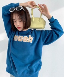 A'GEM/9 × .kom『muah muah/ムーアムーア』SIGNATURE COMBI LOGO MTM/シグネチャー コンビロゴ スウェットシャツ トレーナー