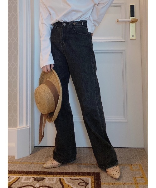 jumelle（ジュメロ）の「ボタンデニムパンツ（デニムパンツ・レディース・ブラック/ブルー・SMALL/MEDIUM）」の2枚目の写真