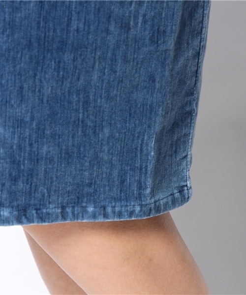 CIAOPANIC（チャオパニック）の「【Ciaopanic】インディゴ別珍ハイウェストスカート（スカート・レディース・インディゴブルー/ダークグレー・MEDIUM/SMALL）」の8枚目の写真